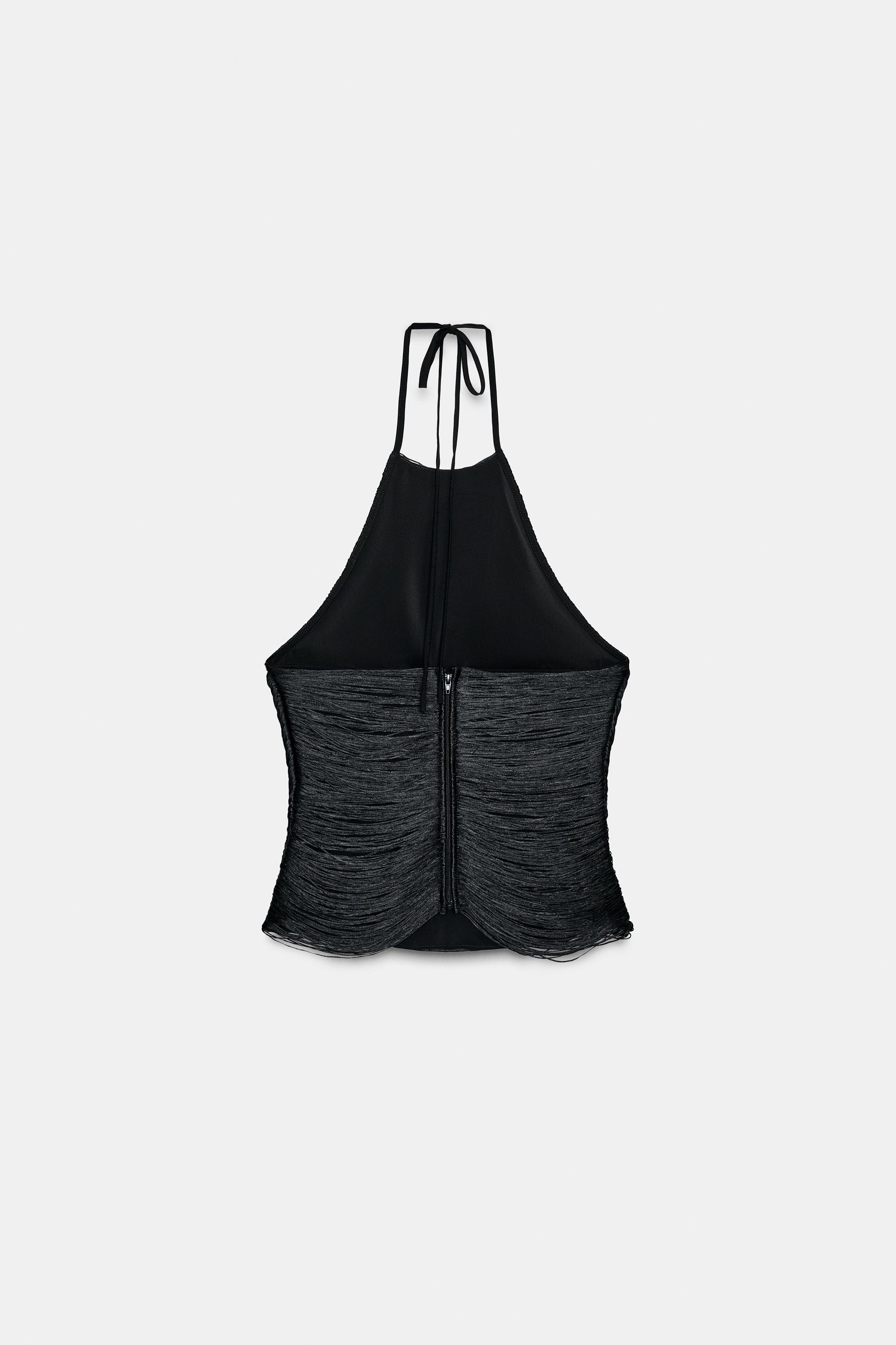 Zara FRINGED HALTER TOP | Square One