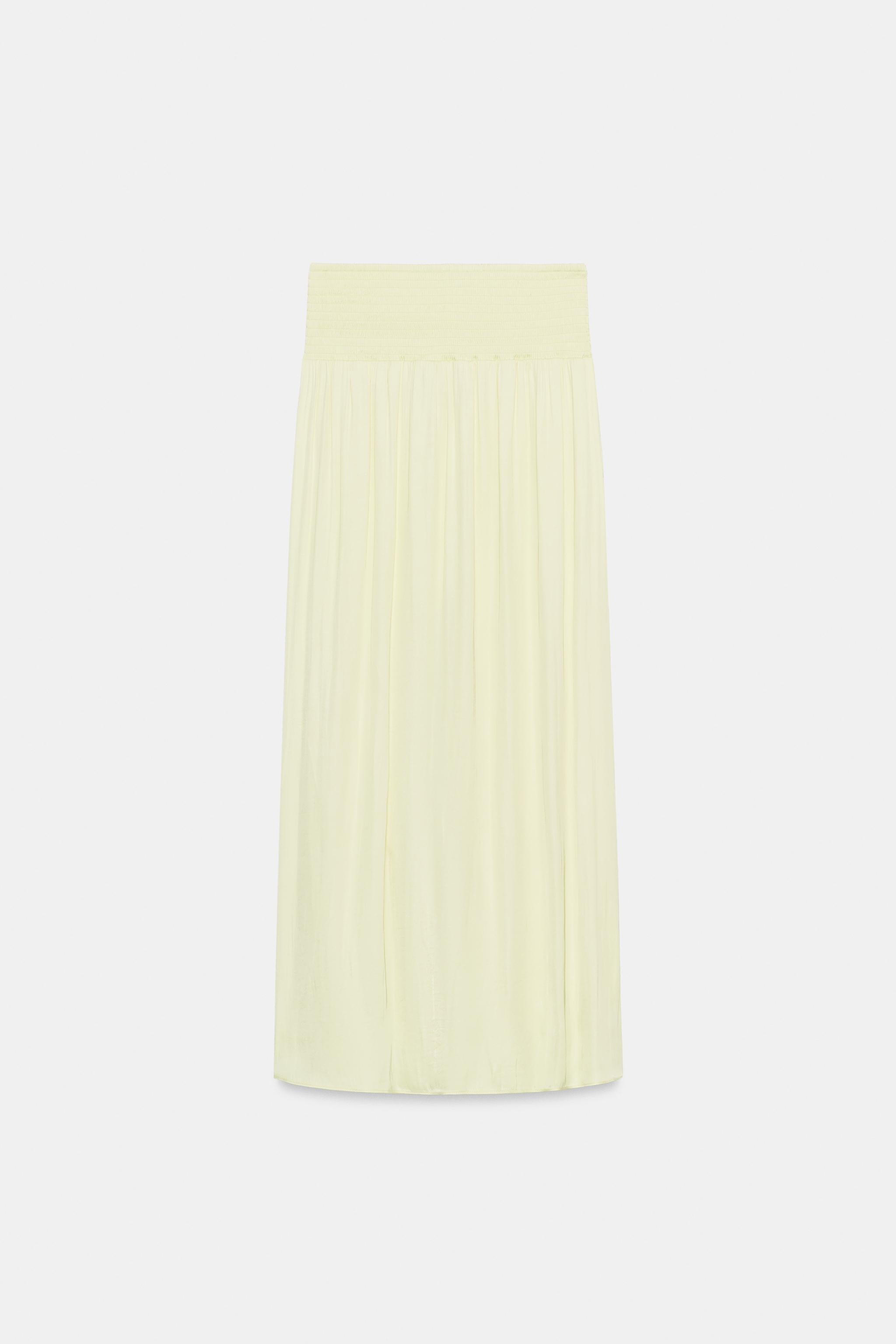LONG SATIN SKIRT WITH SLIT