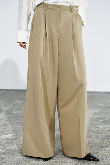 ZW COLLECTION PLEATED PANTS — Mid-camel 2