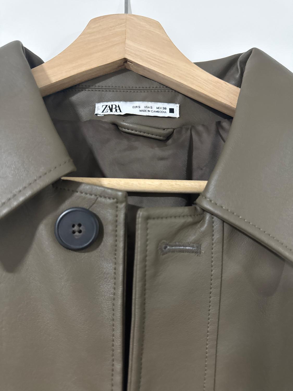 LEATHER EFFECT BOXY-FIT JACKET - Image 3