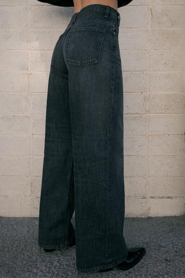 JEANS TRF WIDE LEG CINTURA CRUZADA TIRO ALTO - Negro de Zara