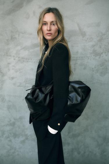 BLAZER LONG À ÉPAULETTES - Noir de Zara - Image 3
