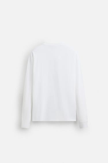 LIGHTWEIGHT LONG SLEEVE T-SHIRT - White by Zara - Image 6