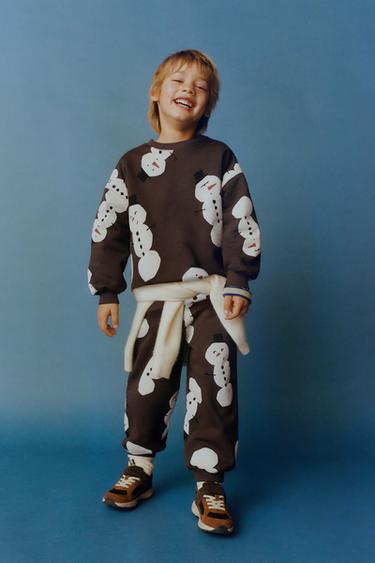 КОМПЛЕКТ ДЛЯ БЕГА СО СНЕГОВИКАМИ — КОРИЧНЕВЫЙ от Zara