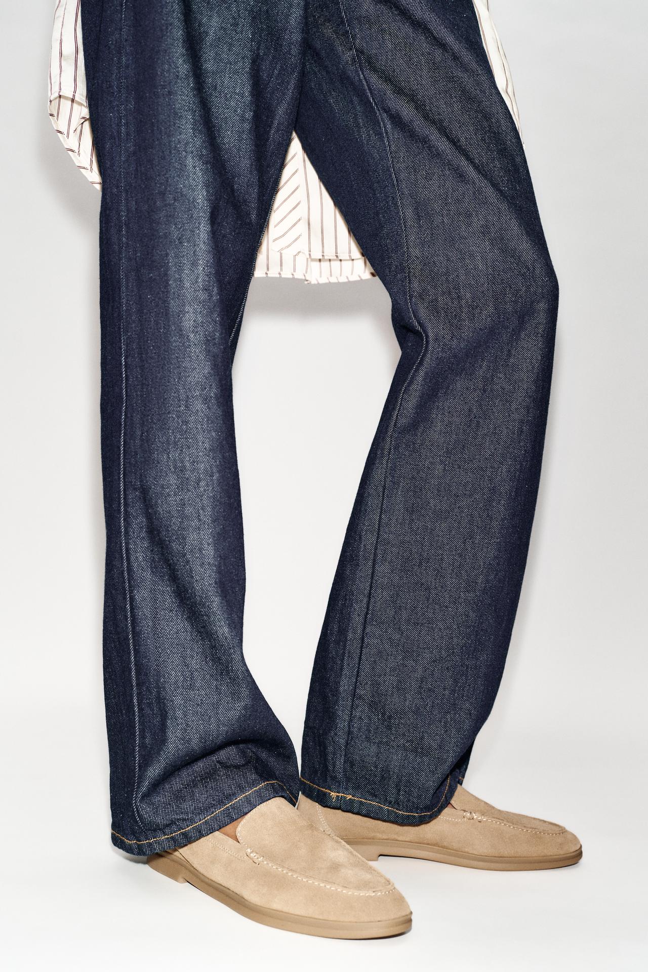 SPLIT SUEDE LOAFERS — Sandy Brown
