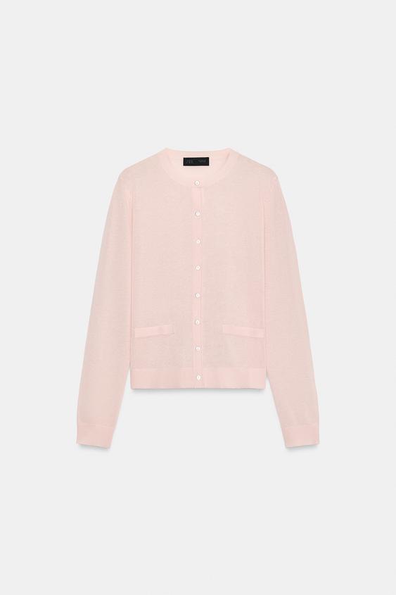 BUTTONED CARDIGAN - Dusty pink by Zara - Image 0