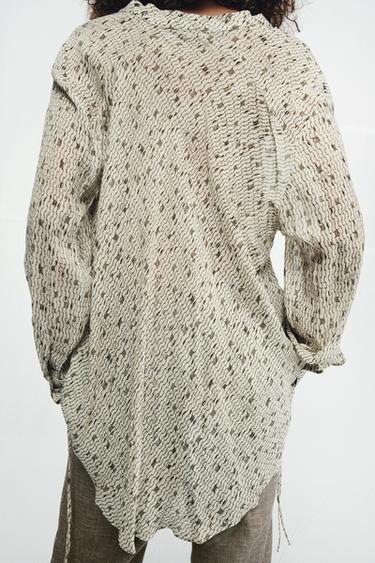 РУБАШКА ИЗ СТРУЯЩЕЙСЯ ТКАНИ С ПРИНТОМ — ZW COLLECTION — Разноцветный от Zara