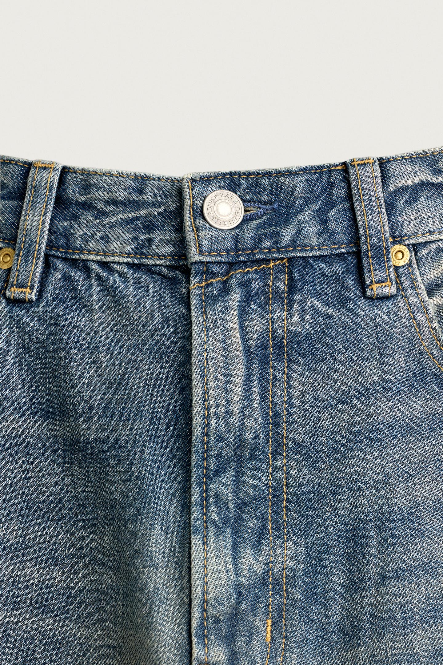 Мужские джинсы Zara Loose Fit, цвет: Синий / Зелёный — фото 9