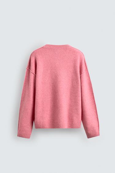 SWEATER WITH TEXTURED REVERSIBLE SEAMS - Pink by Zara - Image 9