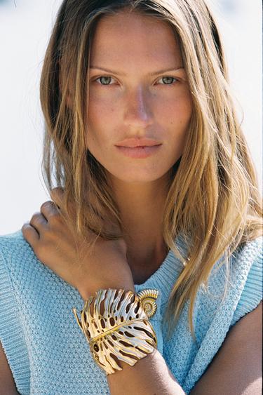 Zara LEAF CUFF BRACELET - Golden