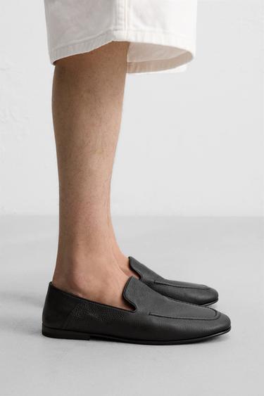 LEATHER LOAFERS - Black by Zara - Image 0