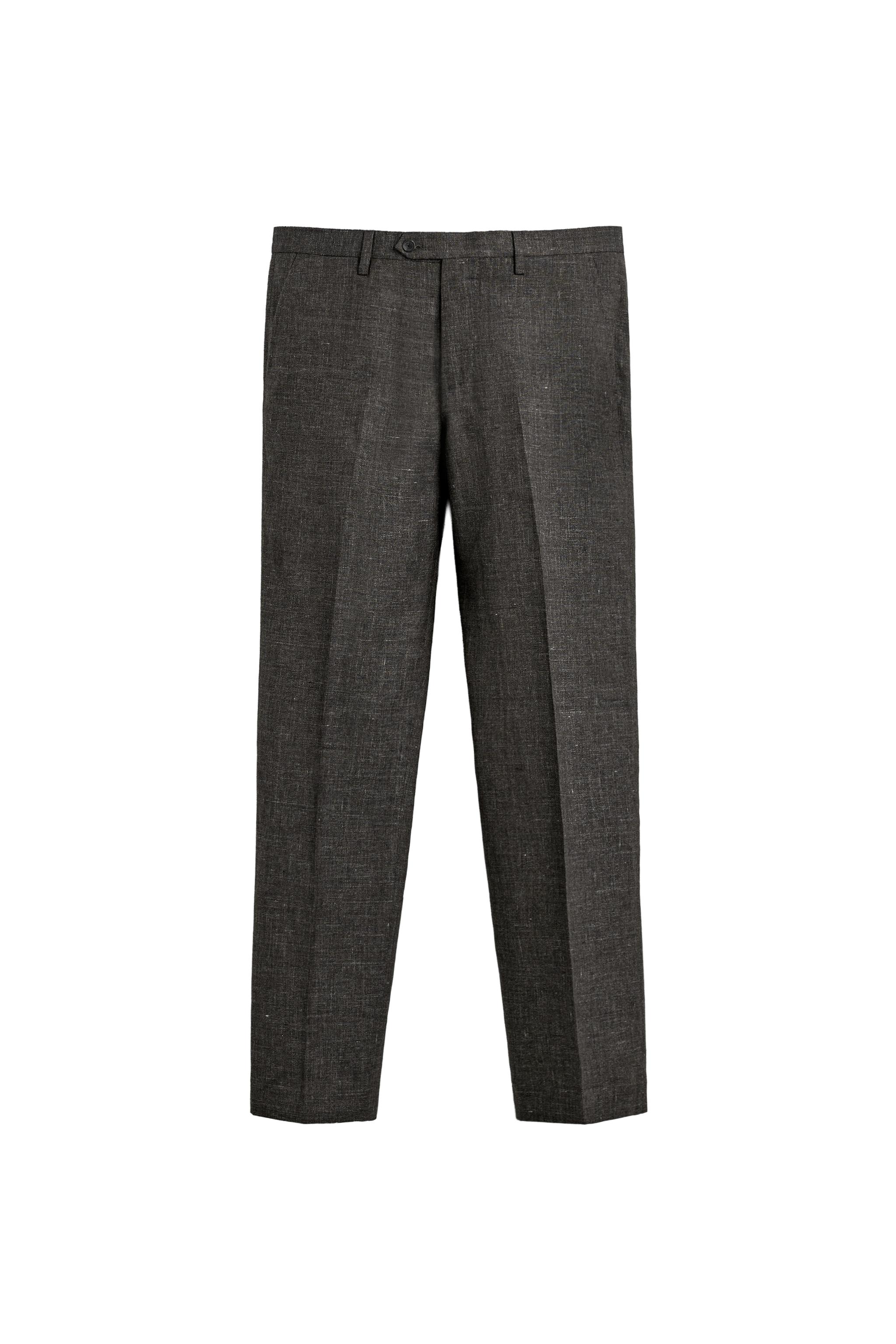 REGULAR FIT STRUCTURED SUIT PANTS