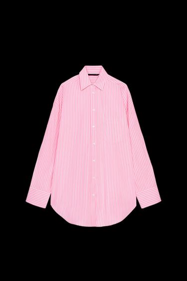 STRIPED OVERSIZE SHIRT - Pink by Zara