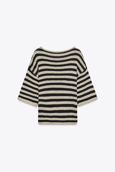 CUT-OUT KNIT CAPE TOP - Black / Sand by Zara - Image 6