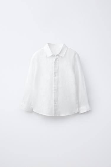 100% LINEN SHIRT - White by Zara
