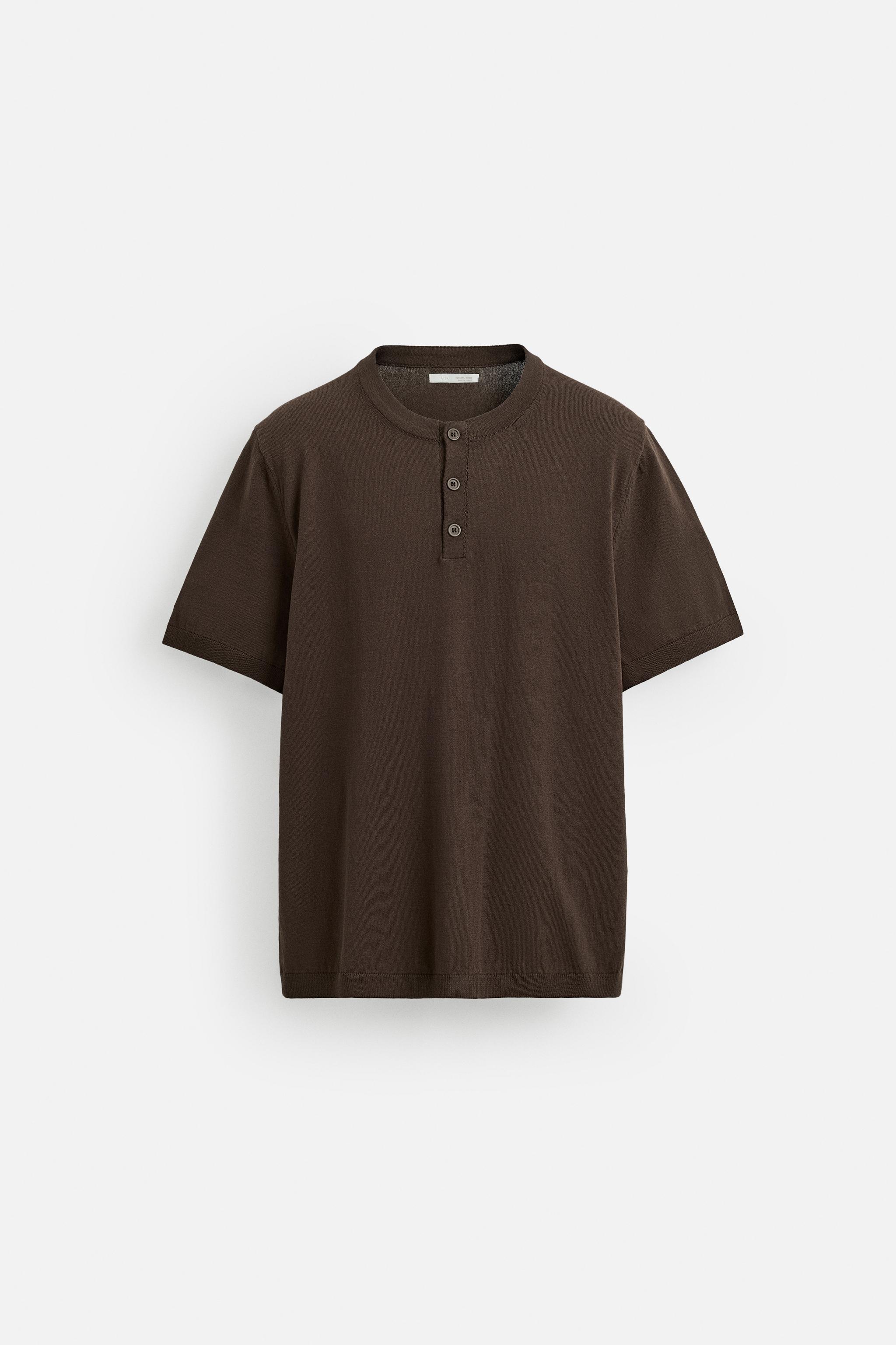【ZARA】LIMITED EDITION ニットボタンネックTシャツ LIMITED EDITION ニットボタンネックTシャツ - エクリュ | ZARA