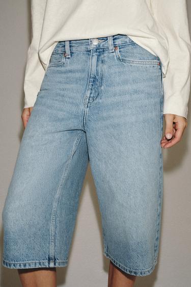 BERMUDA EN JEAN TAILLE NORMALE ZW COLLECTION - Bleu clair de Zara - Image 1