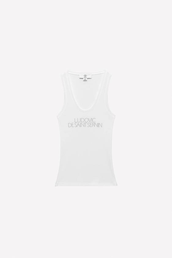 SPARKLY TEXT TOP LUDOVIC DE SAINT SERNIN x ZARA