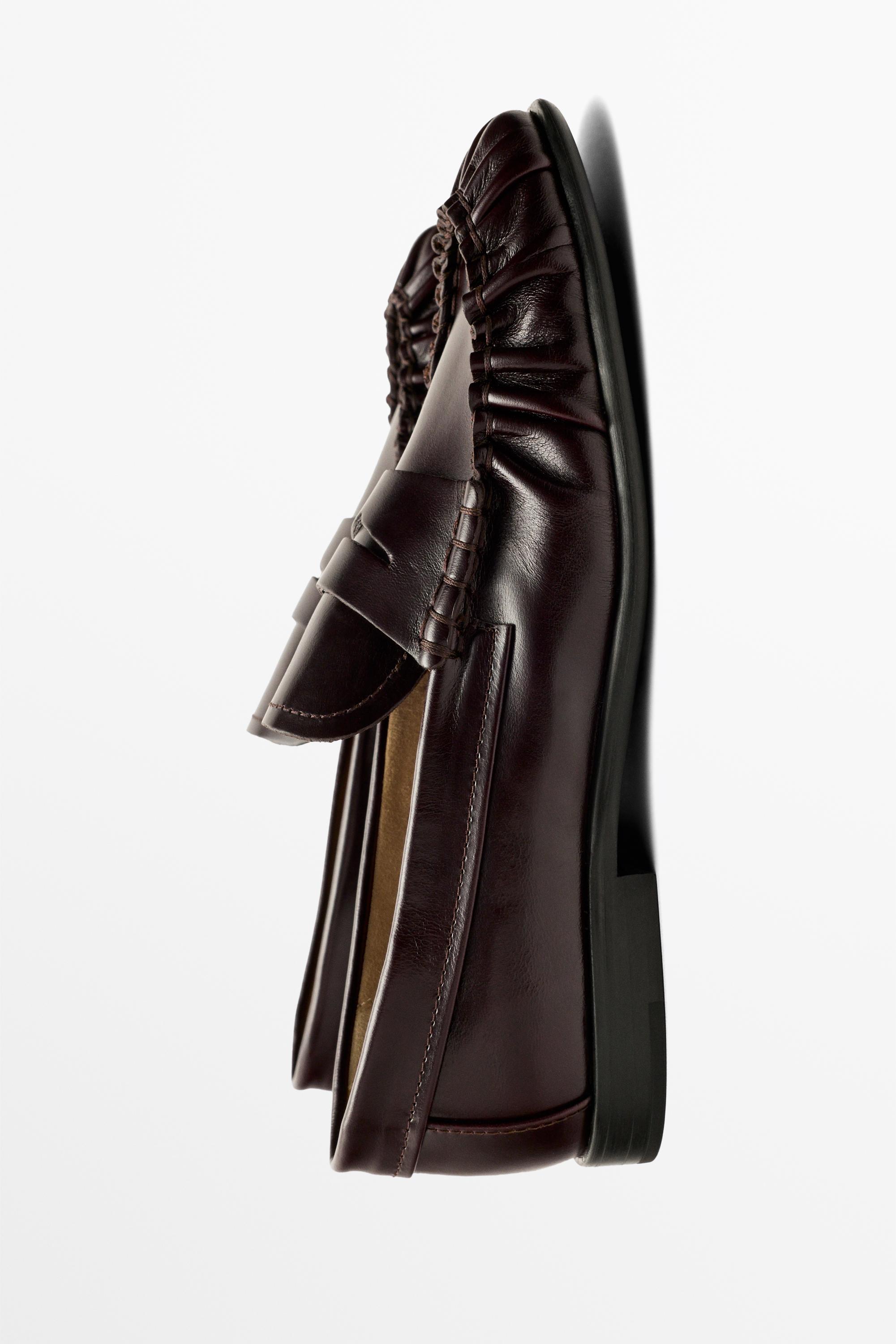 Shirred Leather Loafer