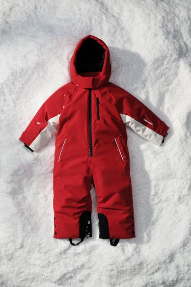 LONG WATER-RESISTANT AND WINDPROOF COLOUR BLOCK JUMPSUIT - Red by Zara