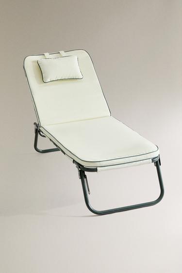 Zara CHILDREN’S RECLINING BEACH LOUNGER - Ecru/Yellow