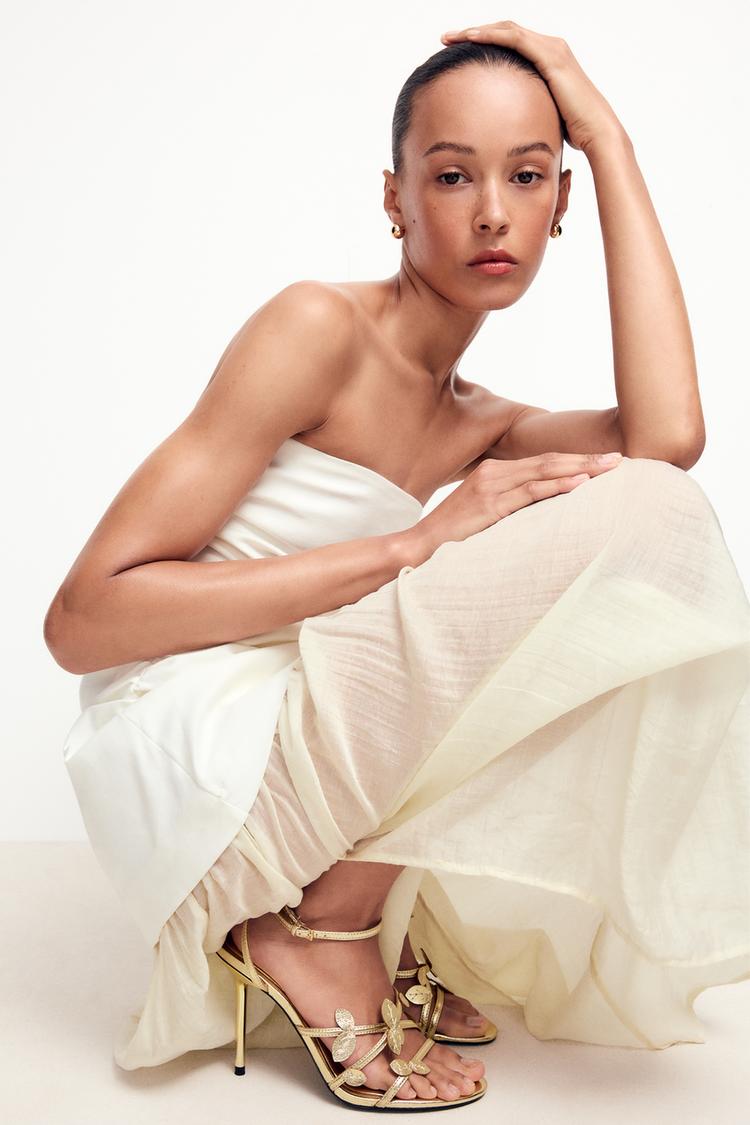 METALLIC EFFECT FANCY SANDALS Gold ZARA Canada