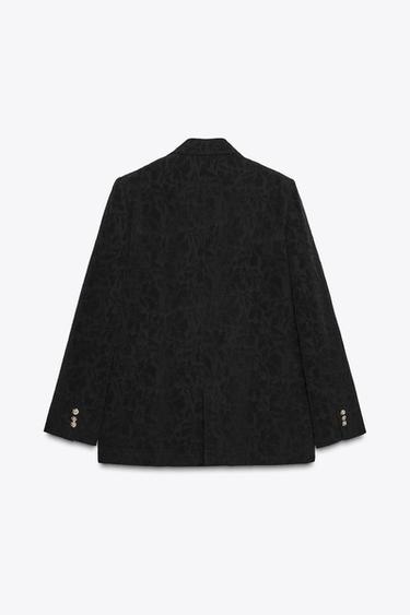 BLAZER JACQUARD ÉPAULETTES - Noir de Zara - Image 6