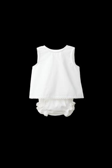 LINEN/COTTON BLOUSE AND KNICKERS SET - White by Zara - Image 0