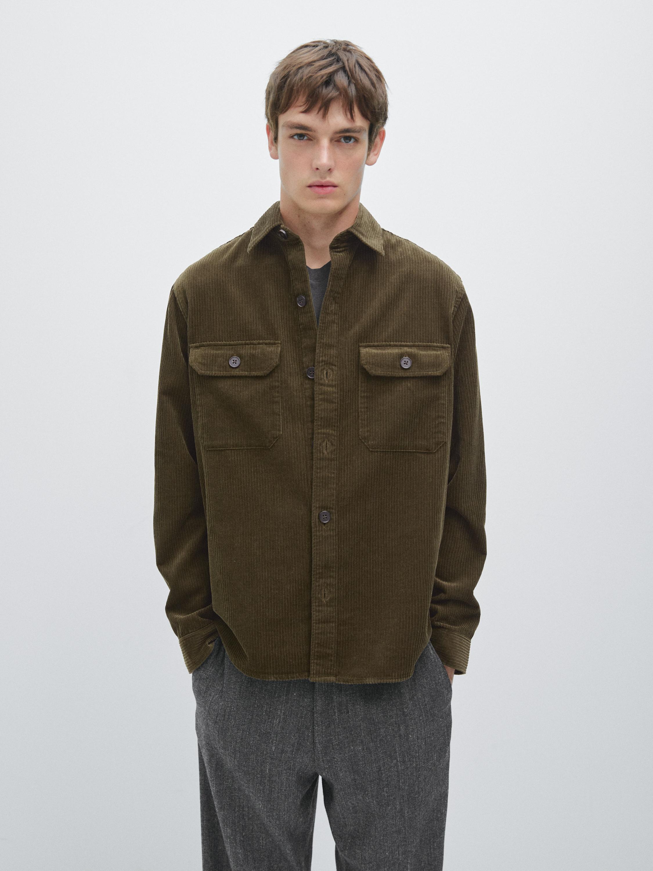 Corduroy overshirt with pockets