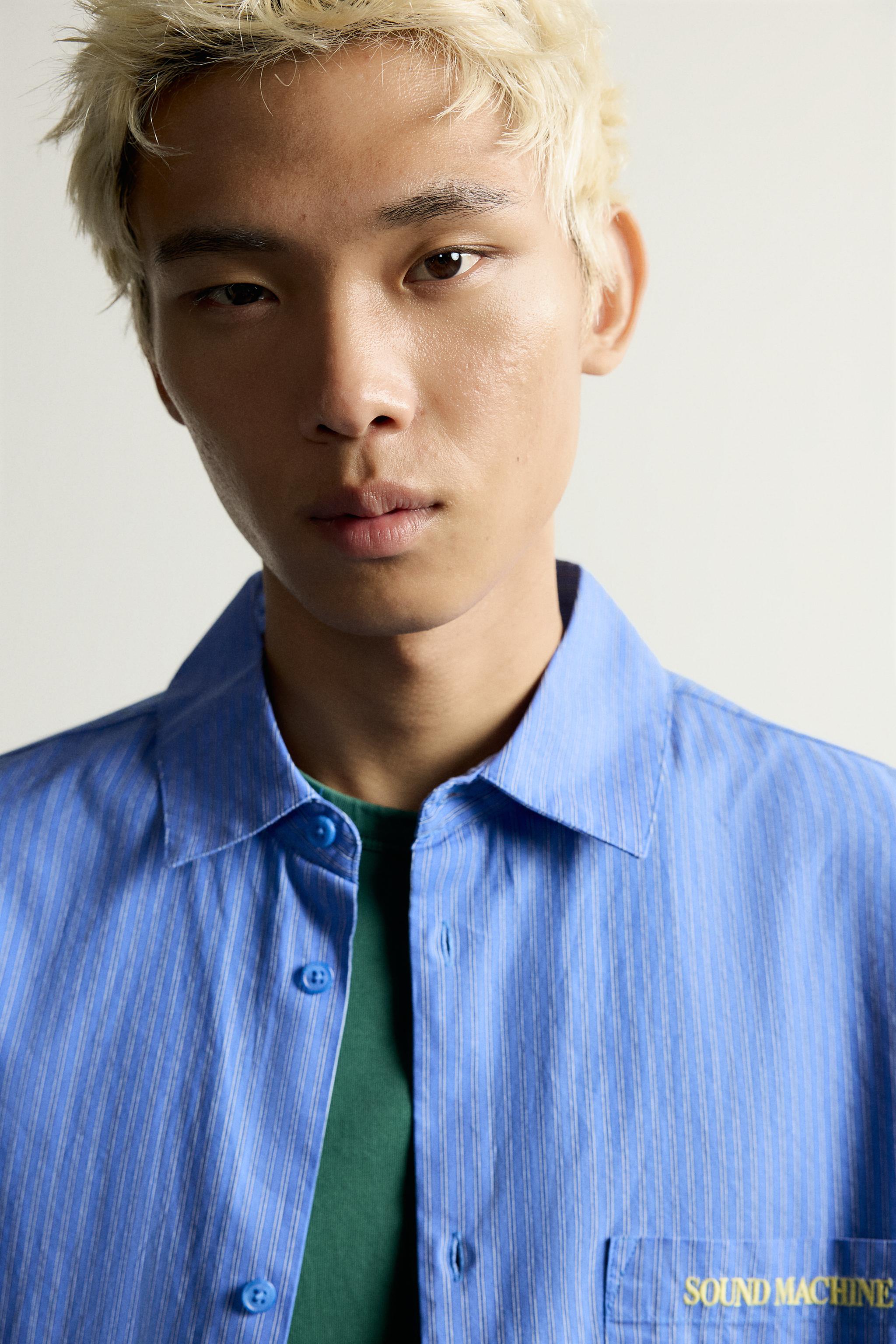 Мужские рубашки Zara CASSETTE PRINT STRIPED SHIRT — фото 5