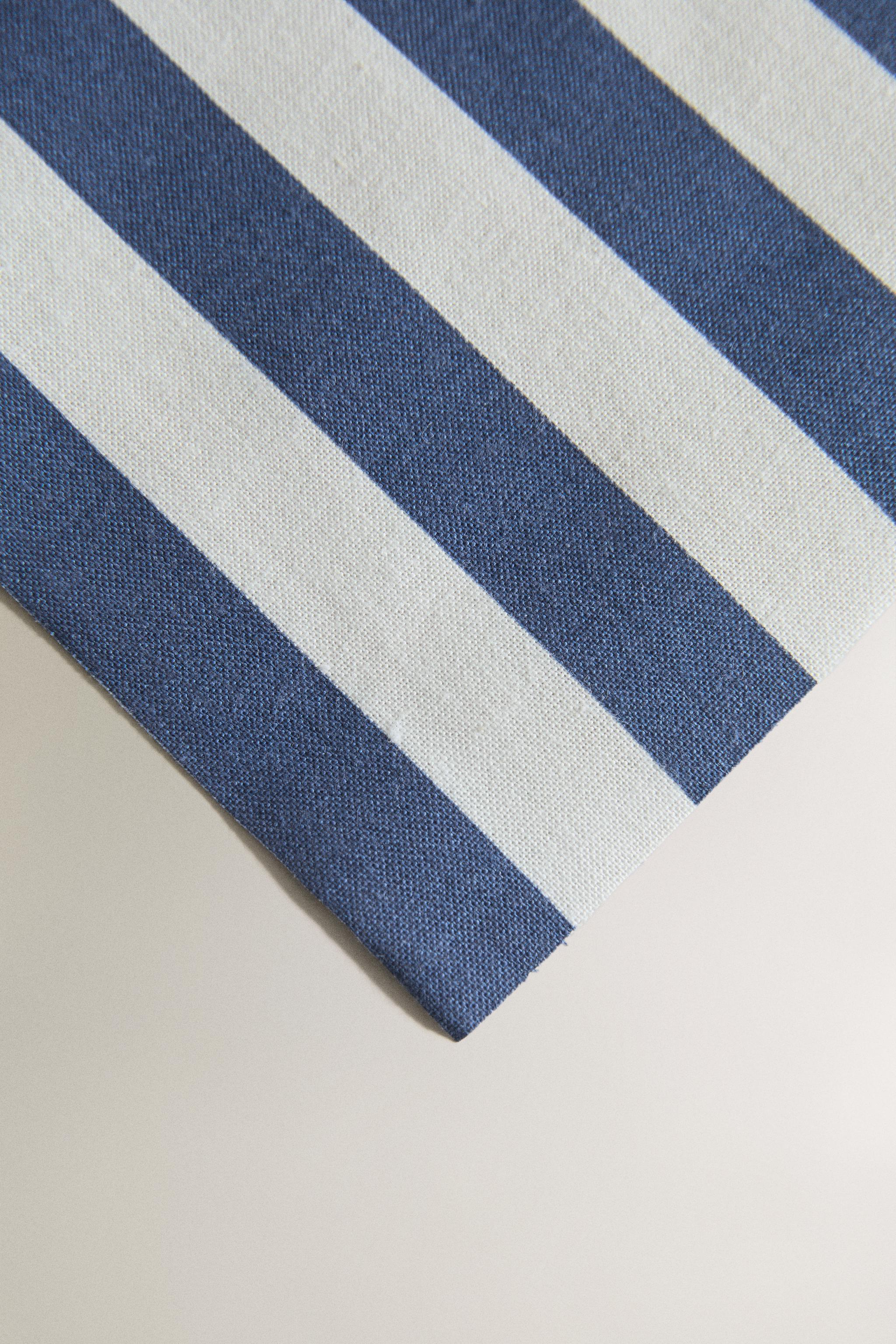 LOT DE 20 SERVIETTES DE TABLE EN COTON RÉUTILISABLES À RAYURES