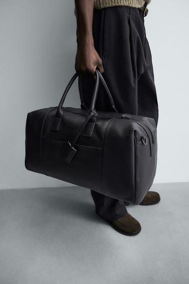 SAC DE VOYAGE EN CUIR - Noir de Zara - Image 1