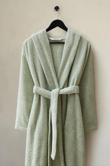 HOODED BATHROBE (360 GXM²) - Mint by Zara - Image 5