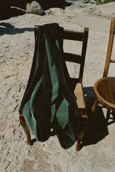 STRIPED BEACH TOWEL - Blue green by Zara