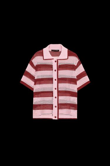 CHAQUETA POLO PUNTO - Rosa de Zara - Imagen 0