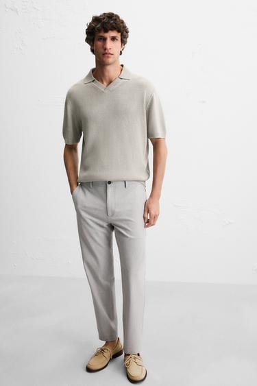 PANTALON À TEXTURE CONFORT - Gris clair de Zara - Image 4
