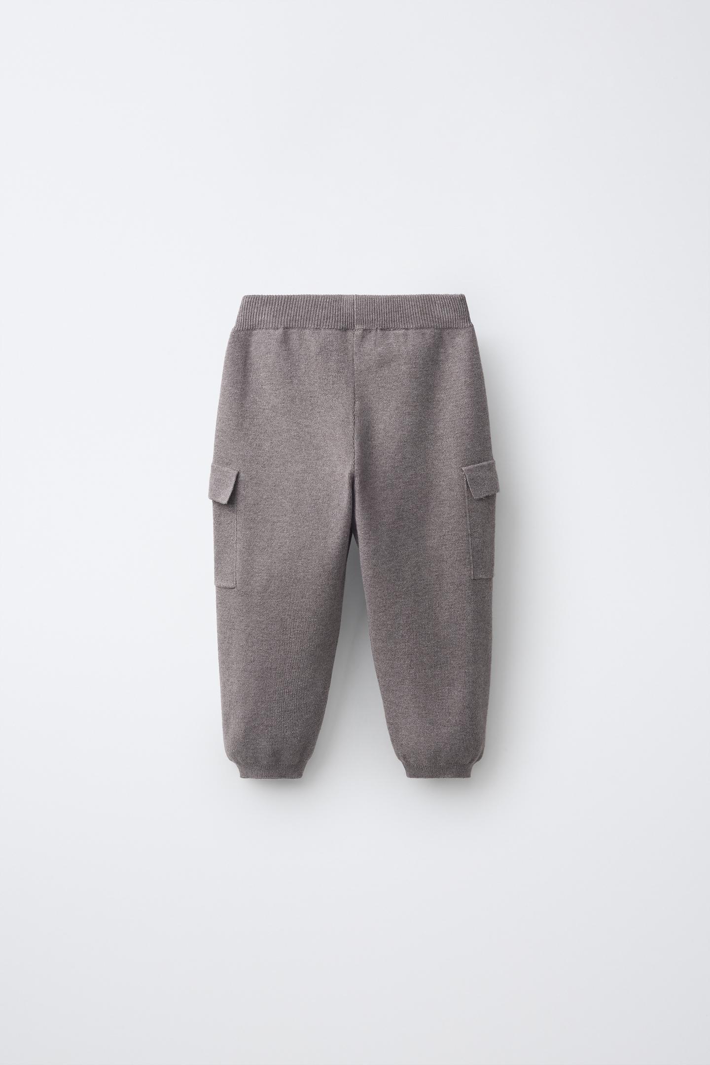 Детские брюки Zara Knit Cargo Jogger, цвет: Коричневый / Серо-коричневый — фото 2