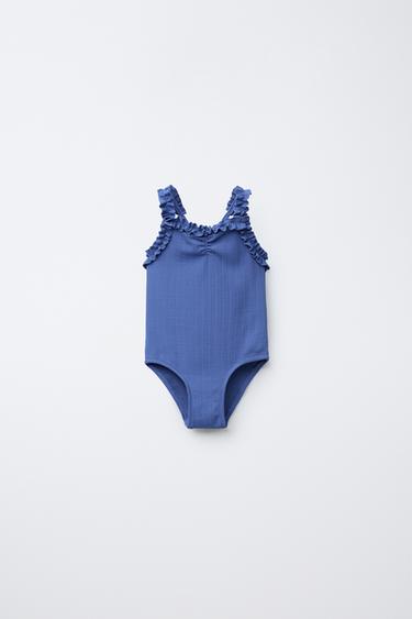 2-6 AÑOS/ BAÑADOR TEXTURA VOLANTES - Índigo de Zara - Imagen 0