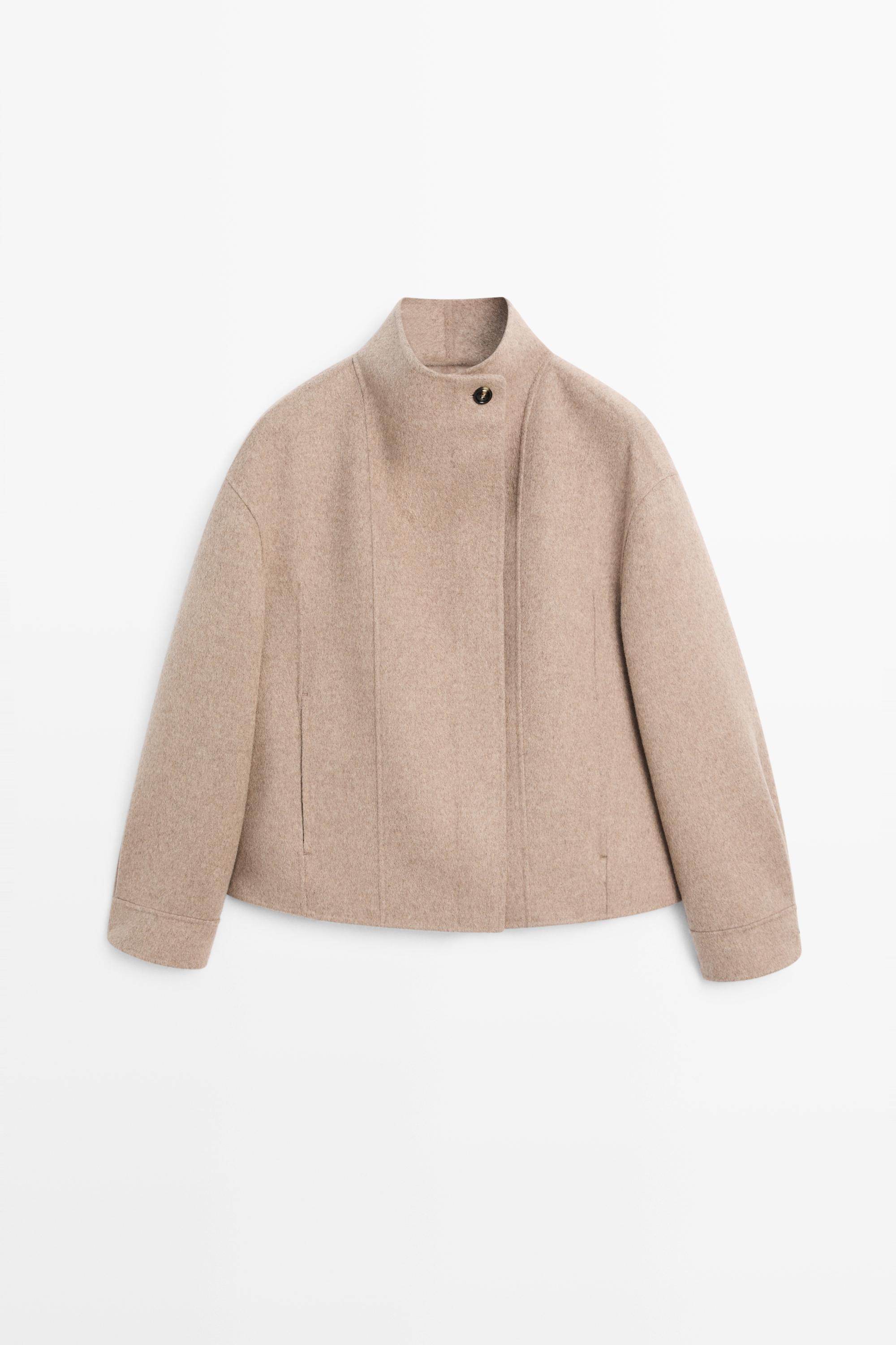 Short wool-blend coat with crossover collar - 211 | ZARA United States