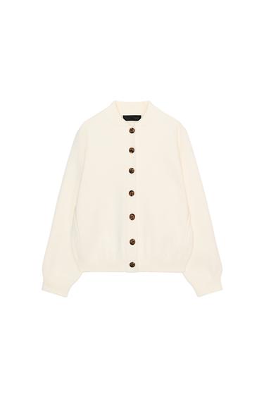 ΠΛΕΚΤΗ ΖΑΚΕΤΑ ΜΕ ΚΟΥΜΠΙΑ ΣΕ ΑΝΤΙΘΕΣΗ - Εκρού του Zara