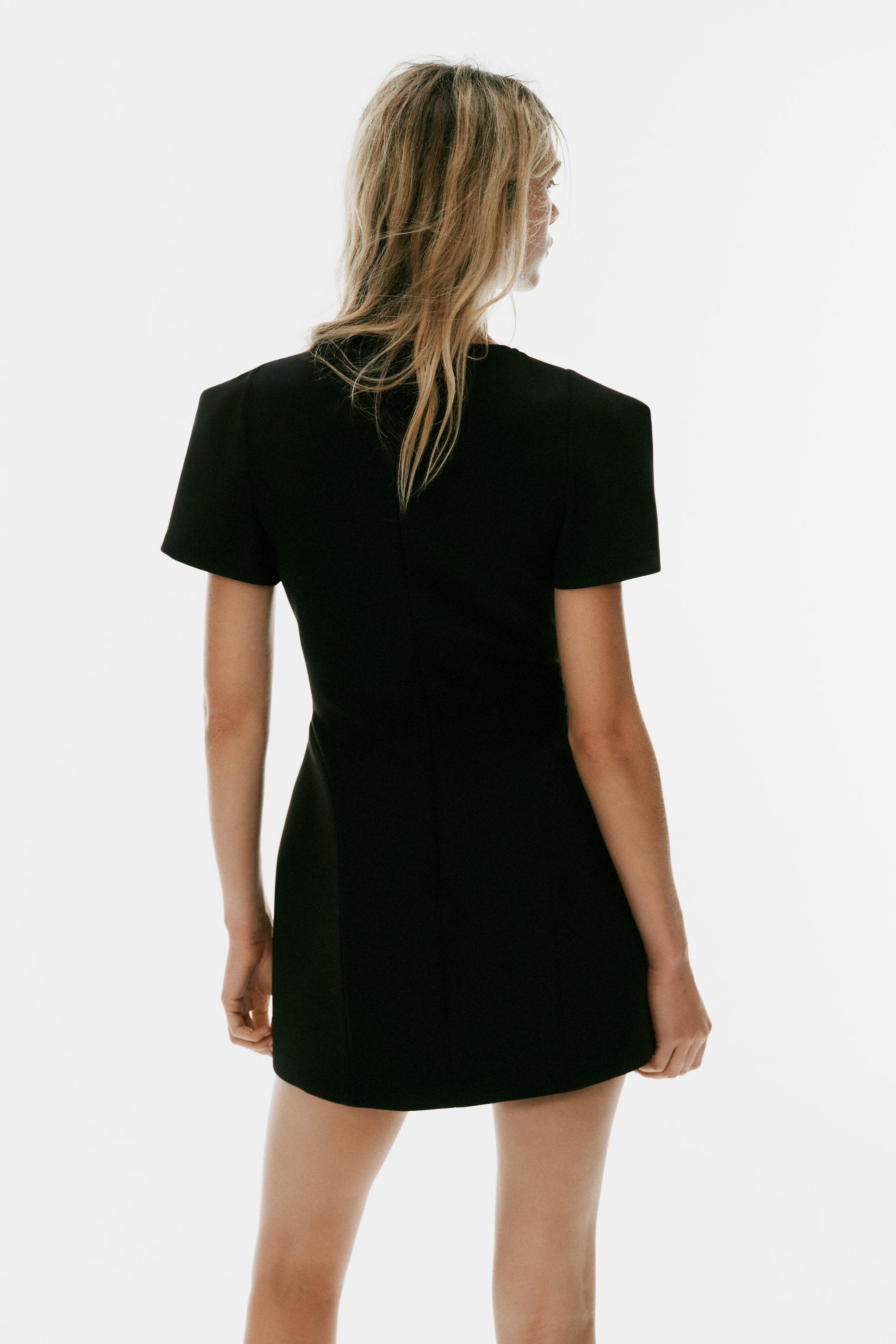 Женские платья Zara PLEATED SLEEVE MINI DRESS — фото 4