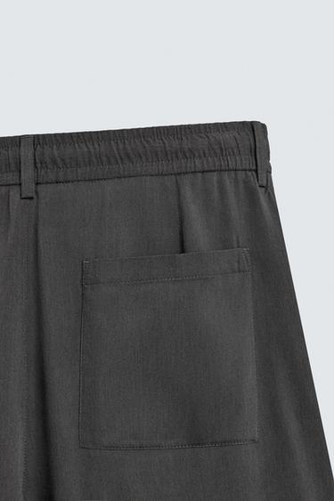 FLOWING PLEATED TROUSERS - Grey by Zara - Image 9