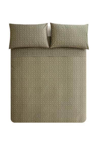 200 THREAD COUNT COTTON PERCALE FLORAL DUVET COVER - Green by Zara