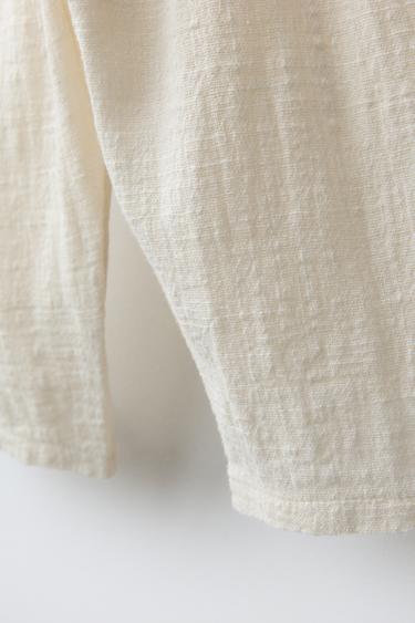 TEXTURED TROUSERS - Ecru by Zara - Image 3