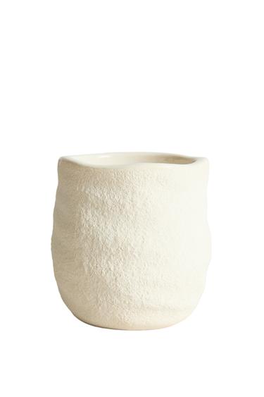 VASO CEPILLO DIENTES CERÁMICA TEXTURA - Crudo de Zara