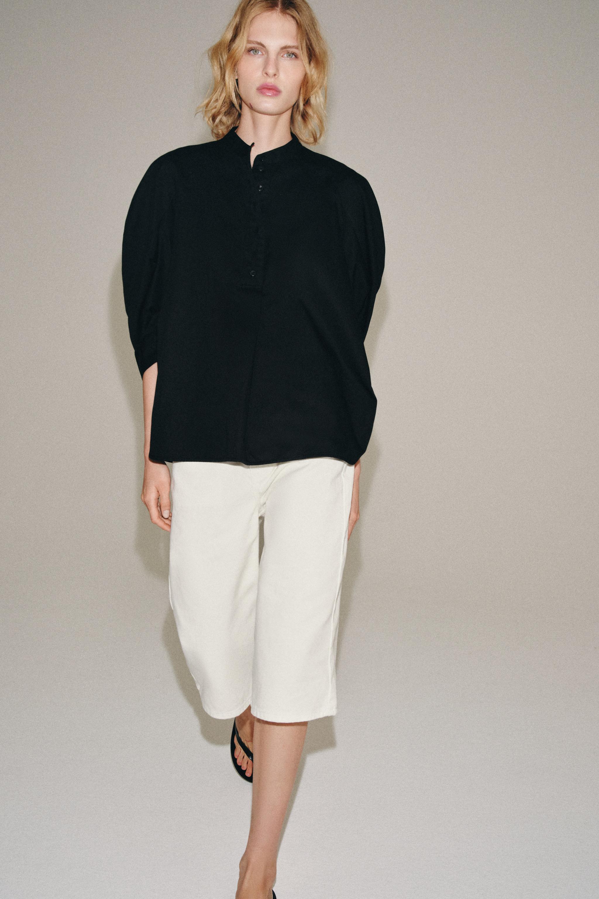 Zara ZW COLLECTION BALON KOLLU GÖMLEK görsel 7