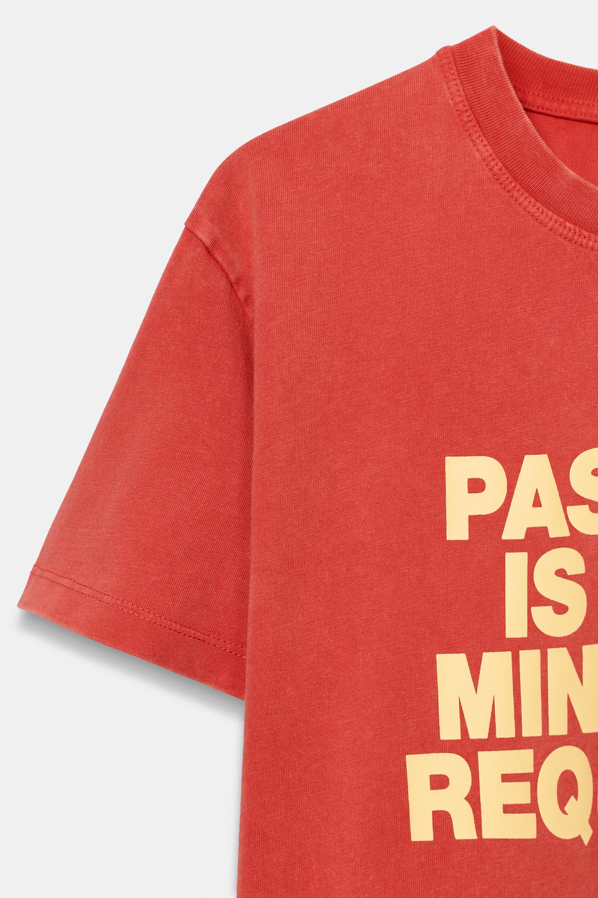 Zara SOLUK EFEKTLİ YAZILI T-SHIRT görsel 8