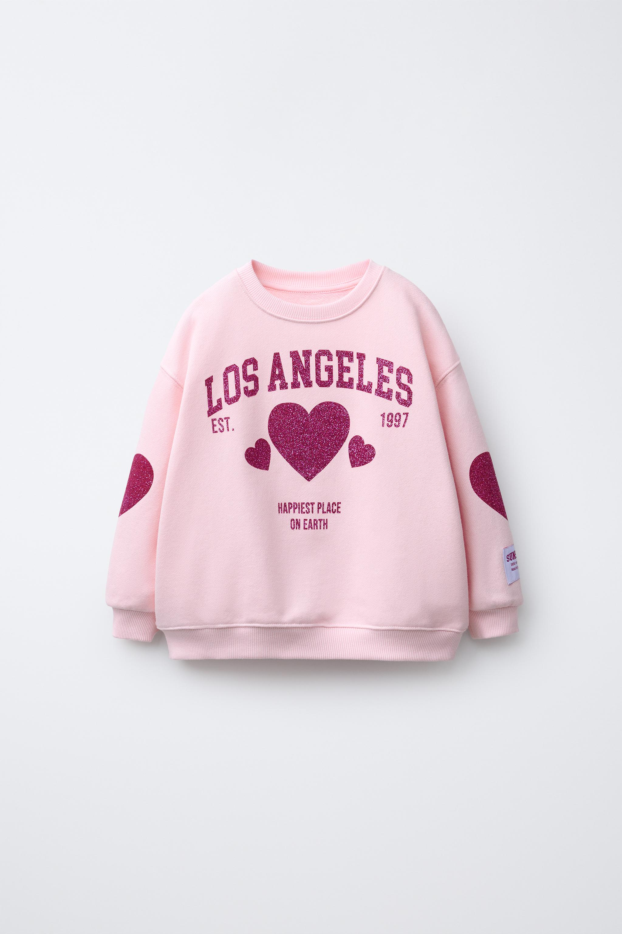 A♡ CITY GLITTER SWEATSHIRT - Pink | ZARA United States