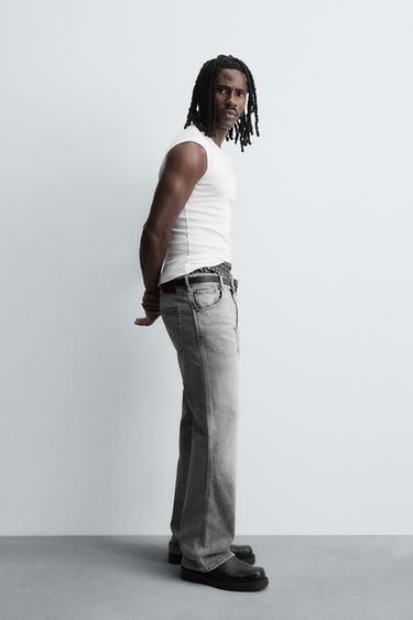 LOW-RISE FLARE FIT JEANS - Grey by Zara - Image 4