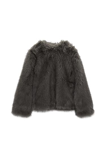 CROPPED FAUX FUR JACKET